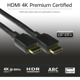 ACT AK3942 HDMI-kaapeli 1 m HDMI-tyyppi A (vakio) Musta