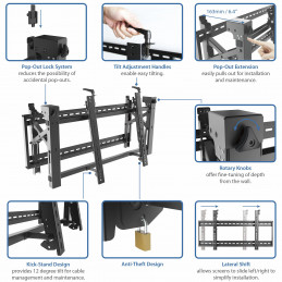StarTech.com VIDWALLMNT kyltin näyttökiinnike 177,8 cm (70") Musta