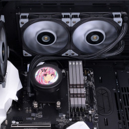 Thermaltake CL-W322-PL12GM-B Tietokoneen jäähdytysjärjestelmä Suoritin All-in-one-nesteenjäähdytin 12 cm Musta, Harmaa