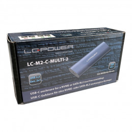 LC-Power LC-M2-C-MULTI-2 tallennusaseman kotelo SSD-kotelo Antrasiitti M.2