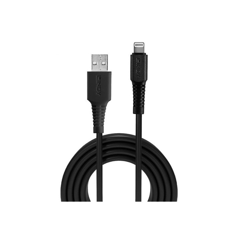 Lindy 31320 Lightning-kaapeli 1 m Musta
