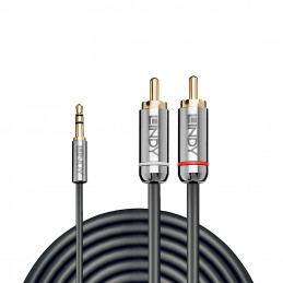 Lindy 35337 audiokaapeli 10 m 3.5mm 2 x RCA Antrasiitti