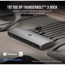 Corsair TBT100 Thunderbolt 3 40000 Mbit s Musta, Hopea