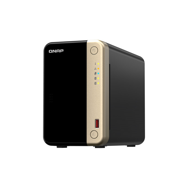 QNAP TS-264 NAS Tower Ethernet LAN Musta, Kulta N5095