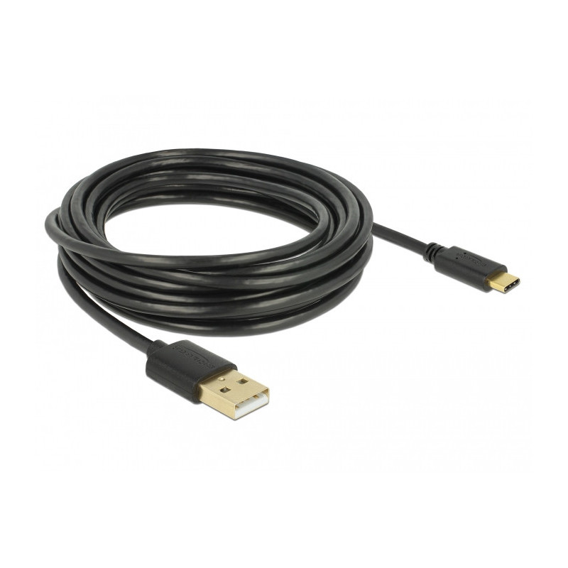 DeLOCK 83669 USB-kaapeli 4 m USB 2.0 USB A USB C Musta