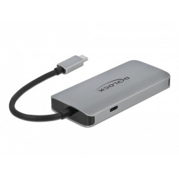 DeLOCK 63252 kannettavien tietokoneiden telakka ja porttitoistin Langallinen USB 3.2 Gen 1 (3.1 Gen 1) Type-C Harmaa