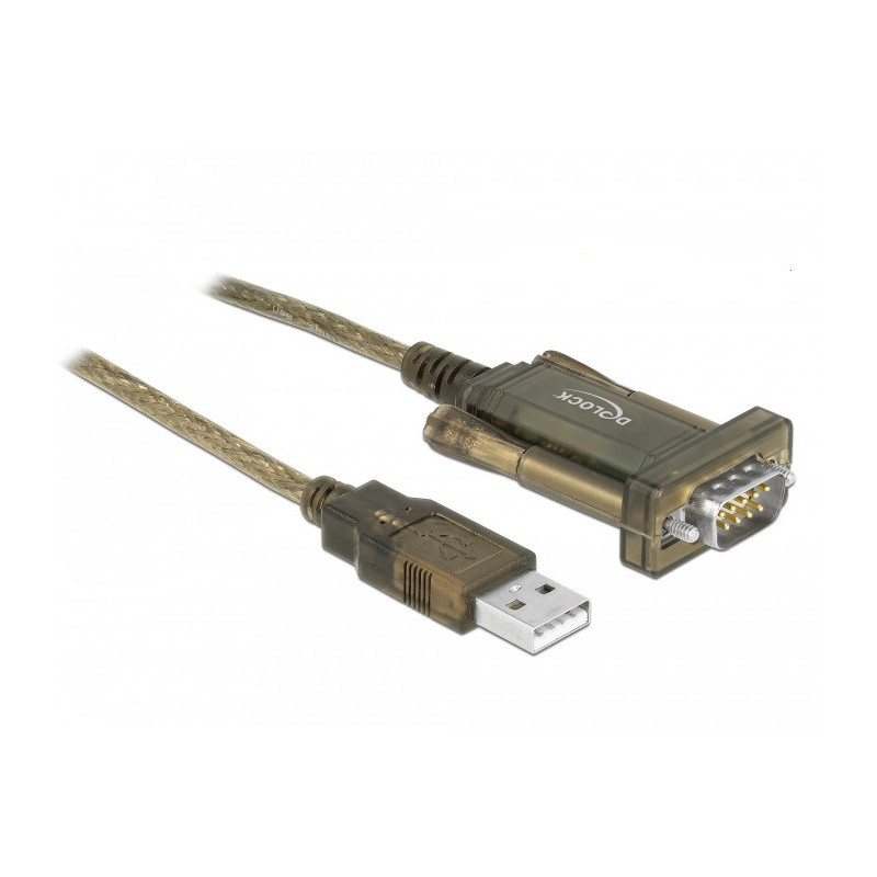 DeLOCK 64073 sarjakaapeli Läpinäkyvä 2 m USB A-tyyppi DB-9