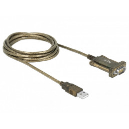 DeLOCK 64073 sarjakaapeli Läpinäkyvä 2 m USB A-tyyppi DB-9