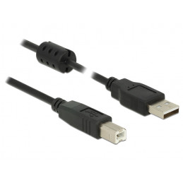 DeLOCK 84896 USB-kaapeli 1,5 m USB 2.0 USB A USB B Musta