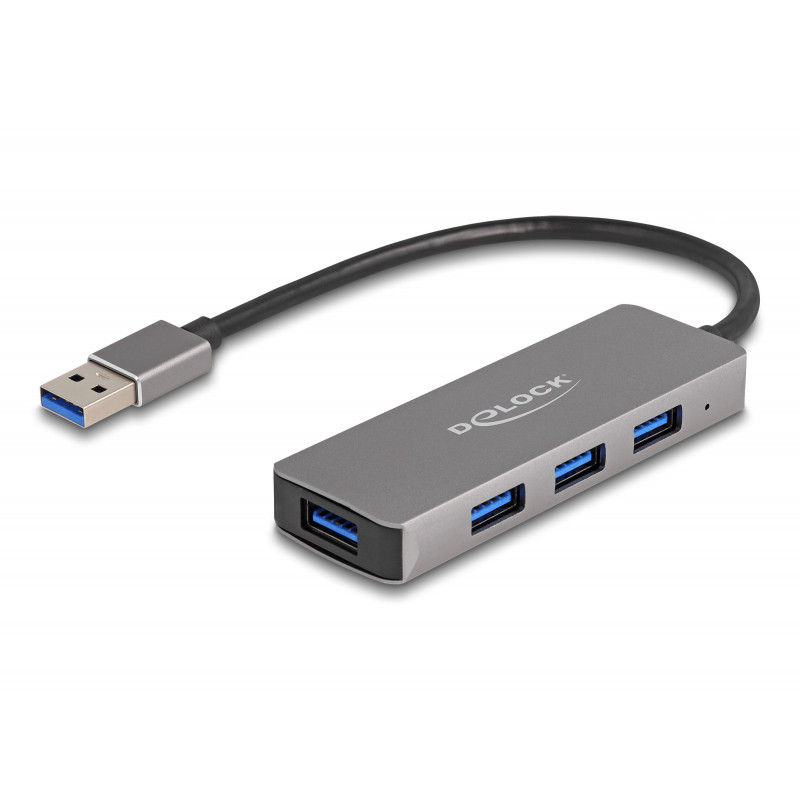 DeLOCK 63171 keskitin USB 3.2 Gen 1 (3.1 Gen 1) Type-A 5000 Mbit s Harmaa