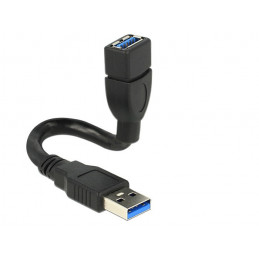 DeLOCK 0.15m 2xUSB3.0-A USB-kaapeli 0,15 m USB 3.2 Gen 1 (3.1 Gen 1) USB A Musta