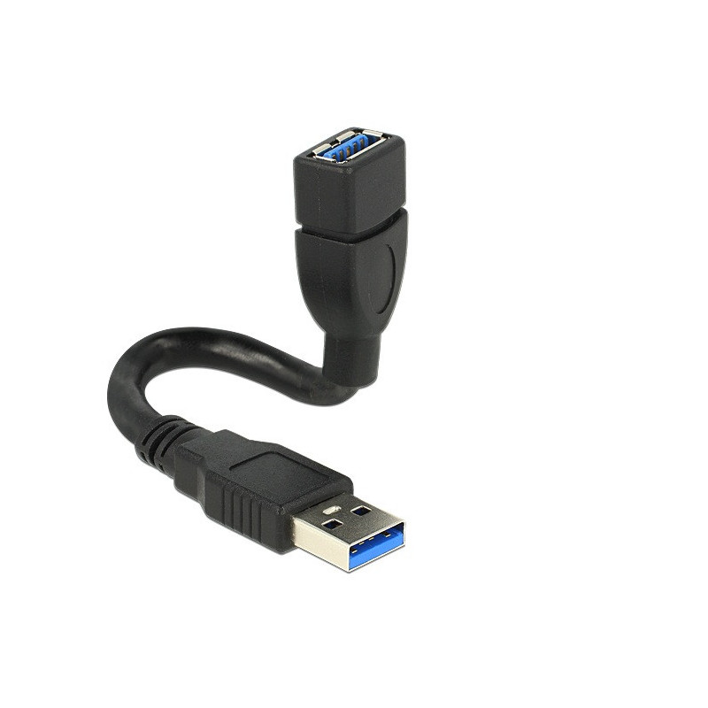 DeLOCK 0.15m 2xUSB3.0-A USB-kaapeli 0,15 m USB 3.2 Gen 1 (3.1 Gen 1) USB A Musta