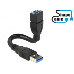 DeLOCK 0.15m 2xUSB3.0-A USB-kaapeli 0,15 m USB 3.2 Gen 1 (3.1 Gen 1) USB A Musta