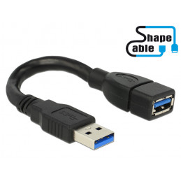 DeLOCK 0.15m 2xUSB3.0-A USB-kaapeli 0,15 m USB 3.2 Gen 1 (3.1 Gen 1) USB A Musta