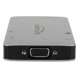 DeLOCK 87735 kannettavien tietokoneiden telakka ja porttitoistin Langallinen USB 3.2 Gen 1 (3.1 Gen 1) Type-C Harmaa