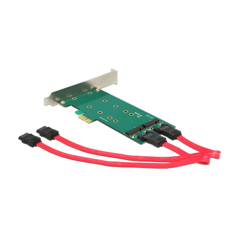 DeLOCK 2x 67-pin M.2 key B - 2x SATA 7-pin liitäntäkortti -sovitin Sisäinen