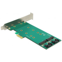 DeLOCK 2x 67-pin M.2 key B - 2x SATA 7-pin liitäntäkortti -sovitin Sisäinen