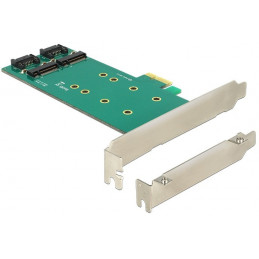 DeLOCK 2x 67-pin M.2 key B - 2x SATA 7-pin liitäntäkortti -sovitin Sisäinen