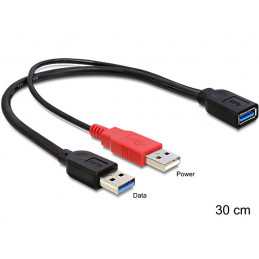 DeLOCK 83176 USB-kaapeli 0,3 m USB 3.2 Gen 1 (3.1 Gen 1) USB A 2 x USB A