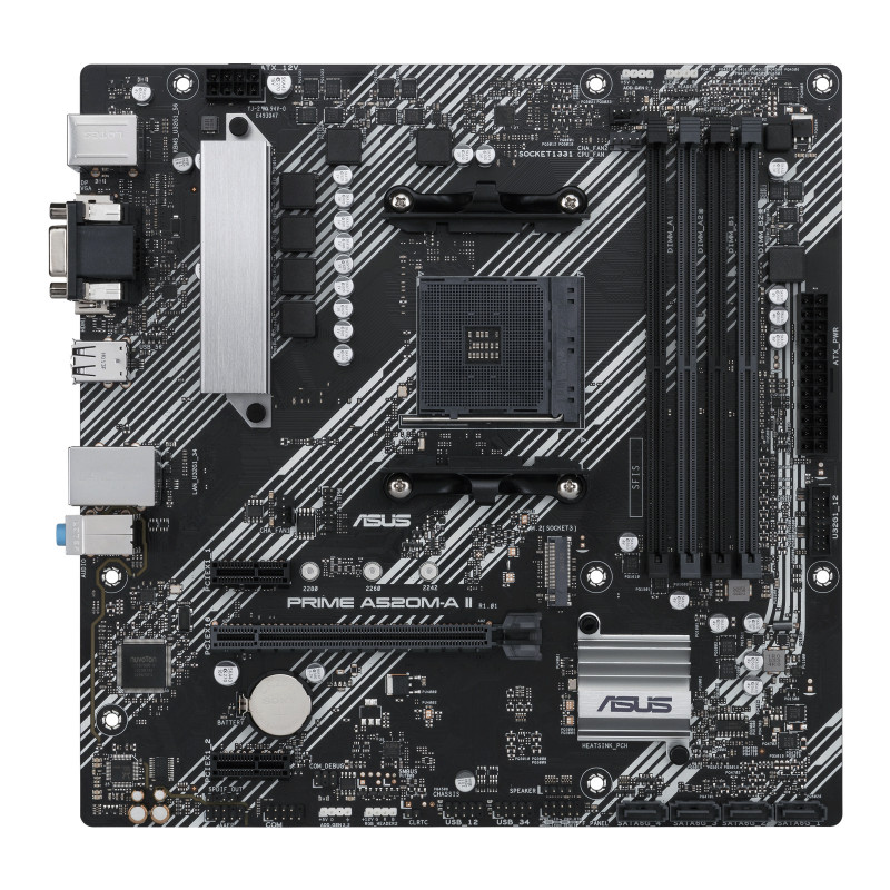 ASUS PRIME A520M-A II CSM emolevy AMD A520 Kanta AM4 mikro ATX