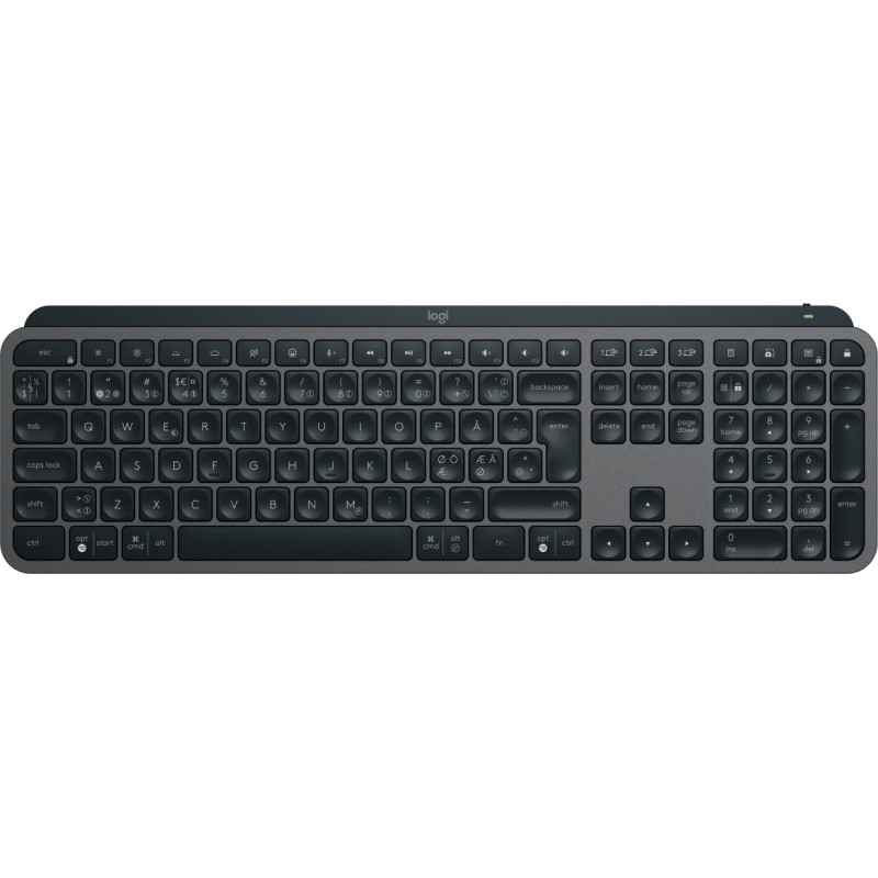 Logitech MX Keys S näppäimistö RF Wireless + Bluetooth QWERTY Tanska, Suomi, Norjalainen, Ruotsi Grafiitti