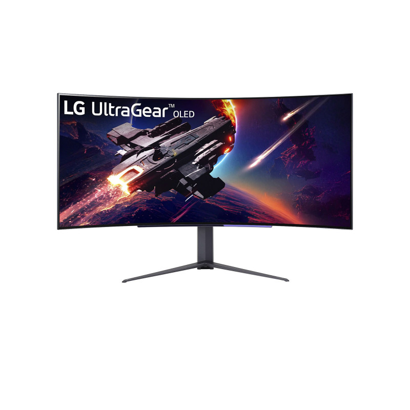 LG 45GR95QE-B tietokoneen litteä näyttö 113 cm (44.5") 3440 x 1440 pikseliä Wide Quad HD OLED Musta