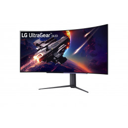 LG 45GR95QE-B tietokoneen litteä näyttö 113 cm (44.5") 3440 x 1440 pikseliä Wide Quad HD OLED Musta