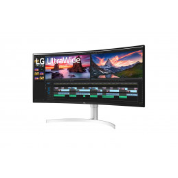 LG 38WN95CP-W tietokoneen litteä näyttö 96,5 cm (38") 3840 x 1600 pikseliä Quad HD+ QLED Valkoinen