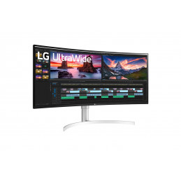 LG 38WN95CP-W tietokoneen litteä näyttö 96,5 cm (38") 3840 x 1600 pikseliä Quad HD+ QLED Valkoinen