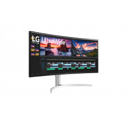 LG 38WN95CP-W tietokoneen litteä näyttö 96,5 cm (38") 3840 x 1600 pikseliä Quad HD+ QLED Valkoinen