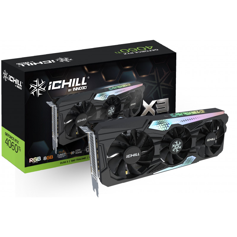 Inno3D C406T3-08D6X-17113389 näytönohjain NVIDIA GeForce RTX 4060 Ti 8 GB GDDR6