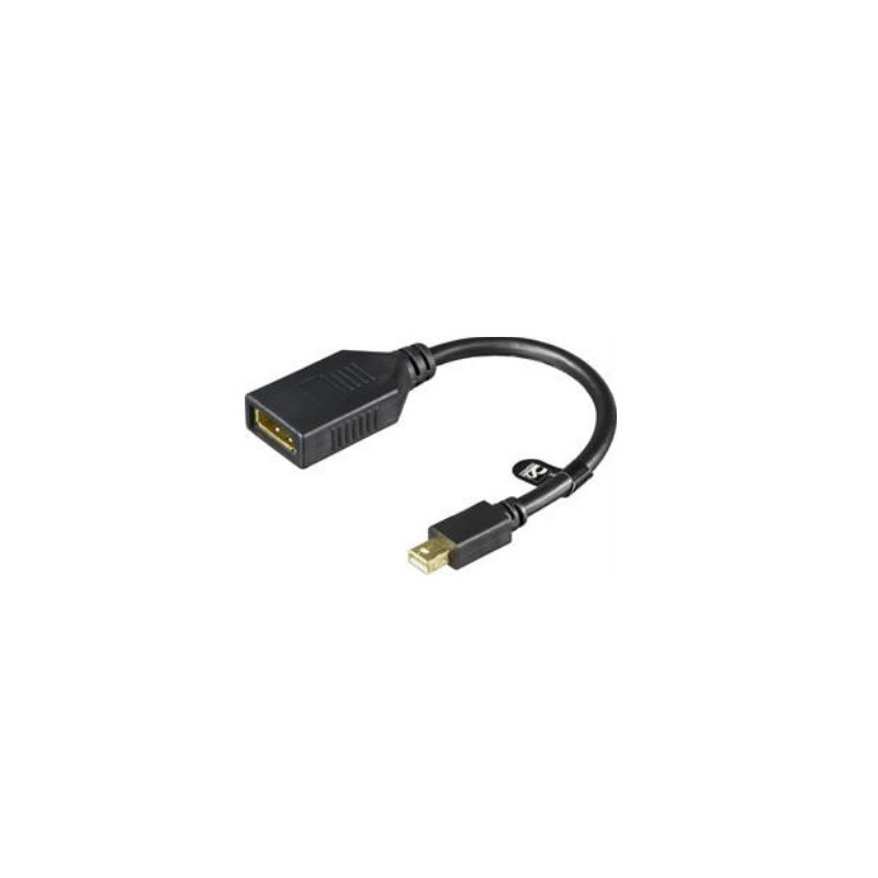 Deltaco MDP-DP1 videokaapeli-adapteri 0,2 m DisplayPort Mini DisplayPort Musta