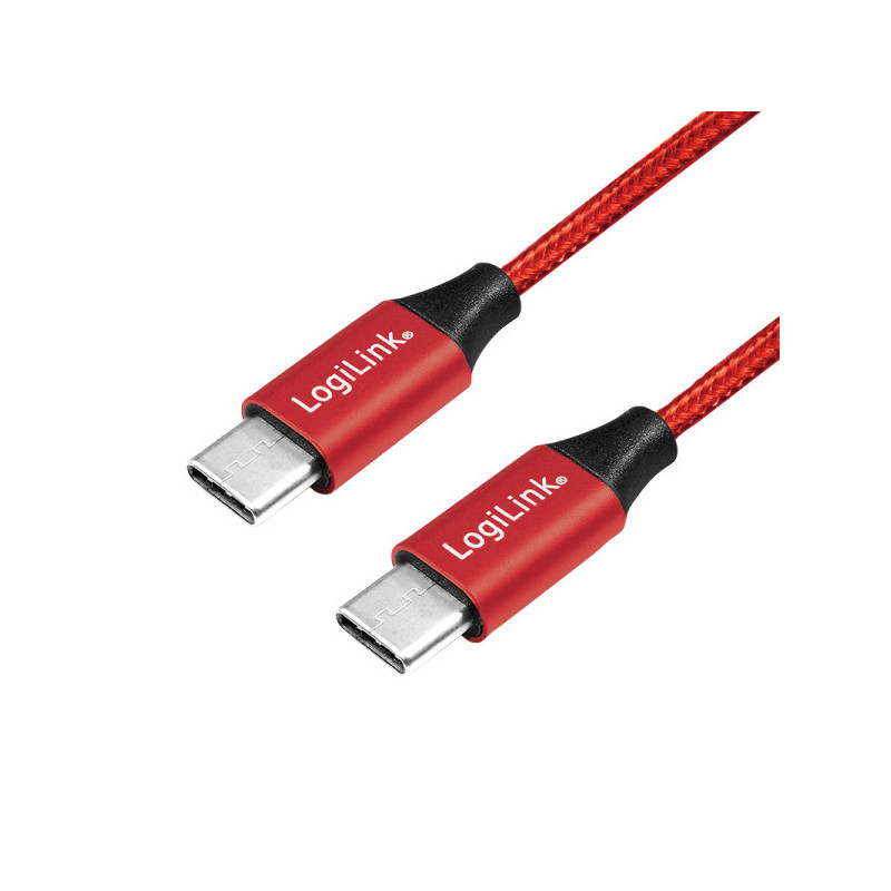 LogiLink CU0156 USB-kaapeli 1 m USB 2.0 USB C Punainen