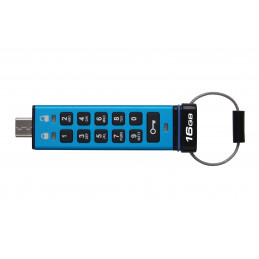 Kingston Technology IronKey Keypad 200 USB-muisti 16 GB USB Type-C 3.2 Gen 1 (3.1 Gen 1) Sininen