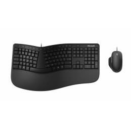 Microsoft Ergonomic Desktop näppäimistö Sisältää hiiren USB QWERTY Pohjoismainen Musta