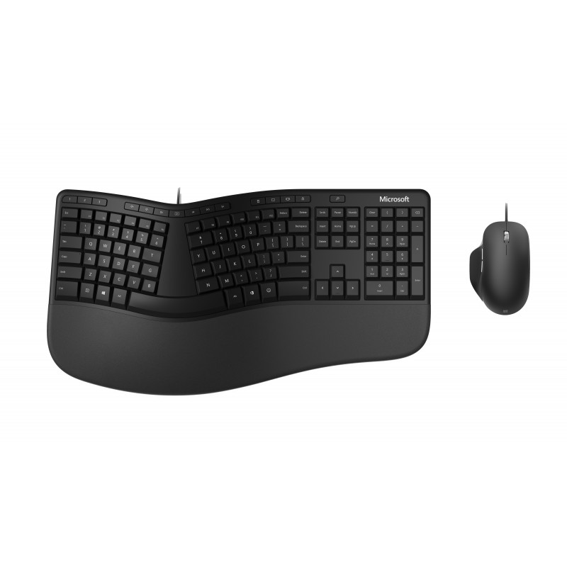 Microsoft Ergonomic Desktop näppäimistö Sisältää hiiren USB QWERTY Pohjoismainen Musta