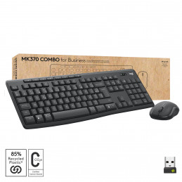 Logitech MK370 Combo for Business näppäimistö Sisältää hiiren RF Wireless + Bluetooth AZERTY ranska Grafiitti