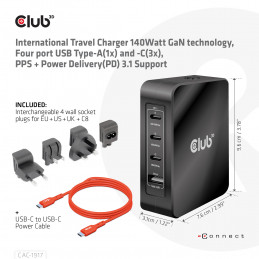 CLUB3D CAC-1917 virtalähdeyksikkö 140 W