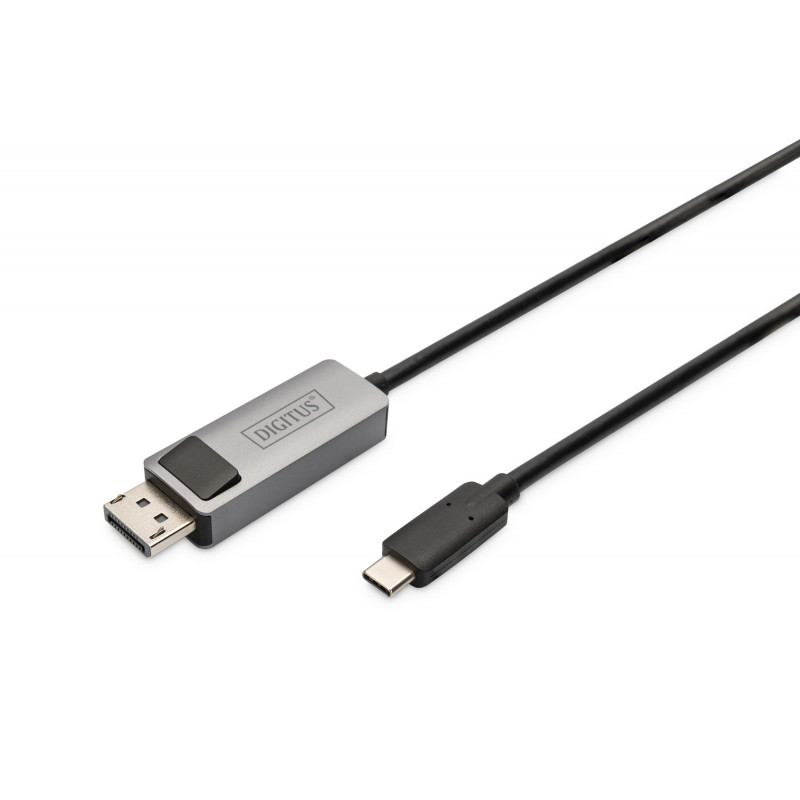 Digitus DB-300334-020-S videokaapeli-adapteri 2 m USB Type-C DisplayPort Musta