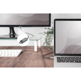 Digitus DB-300334-020-S videokaapeli-adapteri 2 m USB Type-C DisplayPort Musta