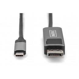 Digitus DB-300334-020-S videokaapeli-adapteri 2 m USB Type-C DisplayPort Musta