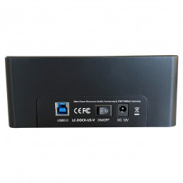 LC-Power LC-DOCK-U3-V tallennusaseman telakointiasema USB 3.2 Gen 1 (3.1 Gen 1) Type-B Musta