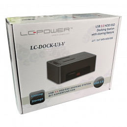 LC-Power LC-DOCK-U3-V tallennusaseman telakointiasema USB 3.2 Gen 1 (3.1 Gen 1) Type-B Musta