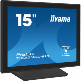 iiyama ProLite T1532MSC-B1S tietokoneen litteä näyttö 38,1 cm (15") 1024 x 768 pikseliä XGA LCD Kosketusnäyttö Musta