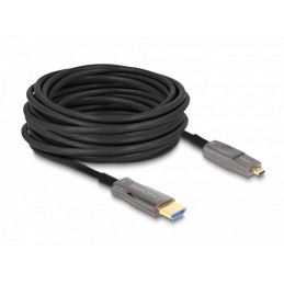 DeLOCK 86005 HDMI-kaapeli 10 m HDMI-tyyppi A (vakio) HDMI-tyyppi D (mikro) Musta, Harmaa