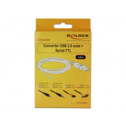 DeLOCK 1.8m USB2.0-A TTL 6-p USB-kaapeli 1,8 m USB A Musta