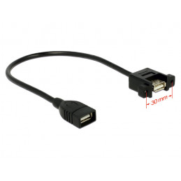 DeLOCK 0.25m 2xUSB2.0-A USB-kaapeli 0,25 m USB 2.0 USB A Musta