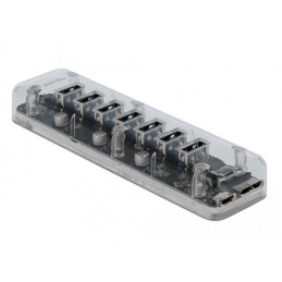 DeLOCK 64088 keskitin USB 3.2 Gen 1 (3.1 Gen 1) Micro-B 5000 Mbit s Läpinäkyvä