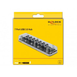 DeLOCK 64088 keskitin USB 3.2 Gen 1 (3.1 Gen 1) Micro-B 5000 Mbit s Läpinäkyvä