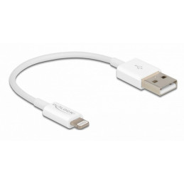 DeLOCK 83001 USB-kaapeli 0,15 m USB 2.0 USB A Micro-USB B Lightning Apple 30-pin Valkoinen